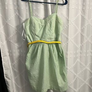 I.N. San Francisco size 7 green searsucker dress